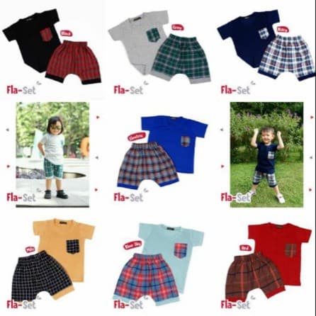 Setelan Baju & Celana Pendek Anak Unisex