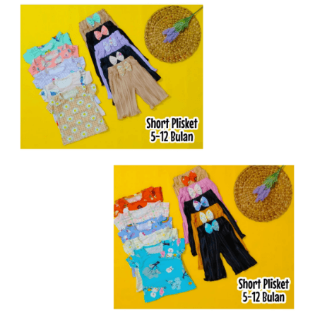 Short Plisket - Setelan Baju & Celana Plisket Anak