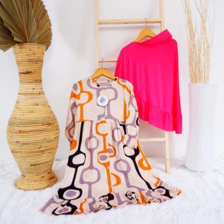 Set Gamis Maira - Setelan Gamis + Kerudung Anak Perempuan