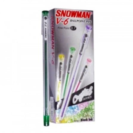 Snowman Ballpoint V-6 HITAM PCS 0.7MM