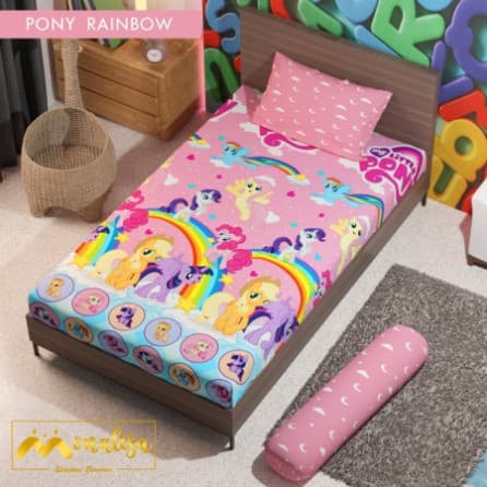 Sprei Monalisa Pony Rainbow Single Size 120X200