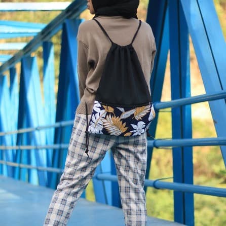 String Bag Kanvas Kombinasi Autumn