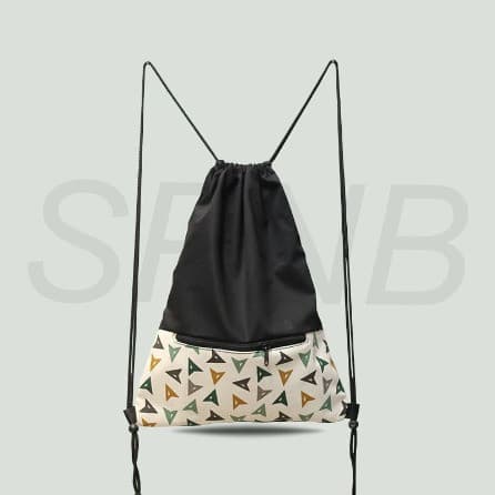 String Bag Kanvas Kombinasi Triangle