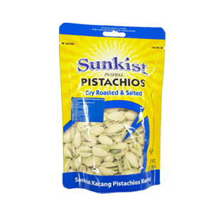 SUNKIST PISTACHIOS DRY ROASTED&SALTED PCK 150g