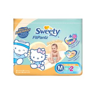 SWEETY SILVER PANTS BABY 18'S  BAG MEDIUM