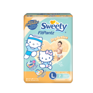 SWEETY SILVER PANTS BABY 7'S  BAG LARGE