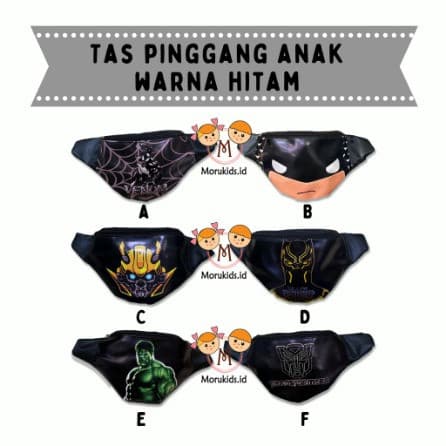 Tas Pinggang Anak Laki - Laki Motif Black