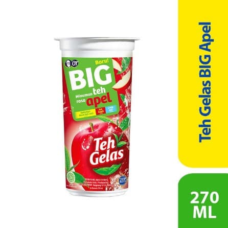 TEH GELAS BIG RASA APEL 270ML