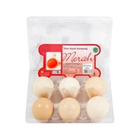 Telur Ayam Kampung Merah Isi 6