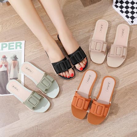 TG1043 Sandal Slip Polos Import / Fashion Wanita