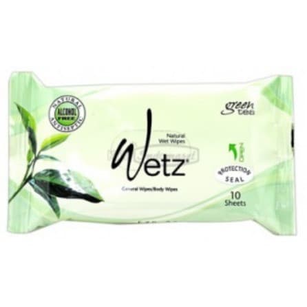 Tisu Wetz Natural Wet Wipes 10'S Green Tea Pck