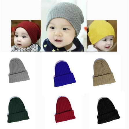 Topi Kupluk Rajut Bayi Polos / Topi Anak Unisex