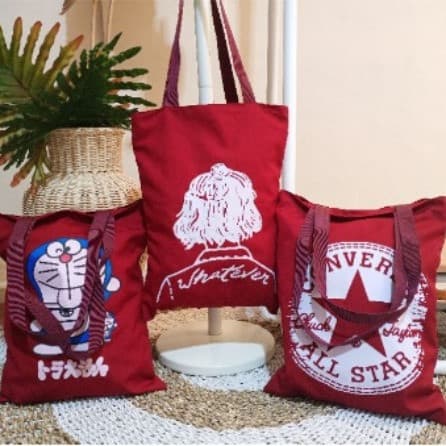 Totebag Drill Sablon Merah