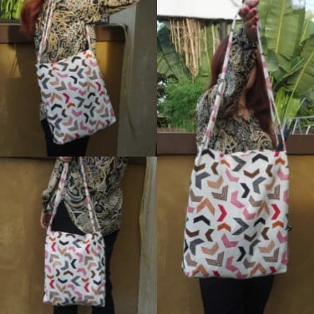 Totebag Kanvas 23cm x 29cm x 8cm Resleting