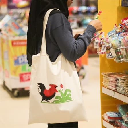 Tote Bag Kanvas Ayam Jago