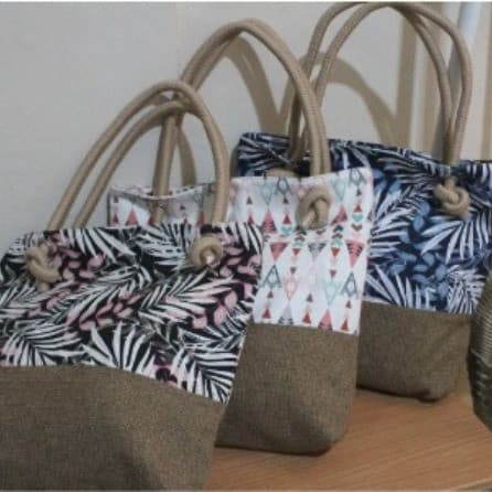 Totebag Kanvas Kombinasi Goni Sumbu