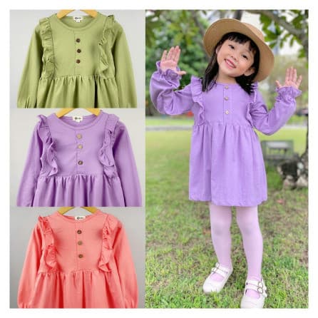 Tunik Anak Kaos Smilee Hamida Size 1 - 5 Tahun
