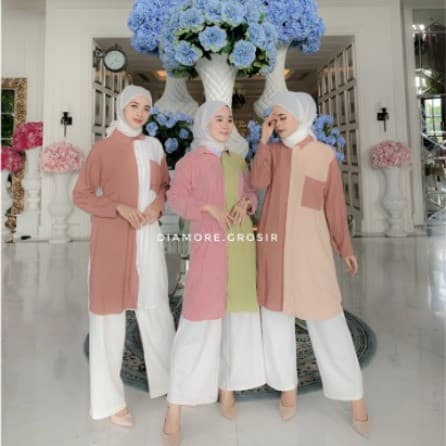 Tunik Meysa Two Tone Kombinasi