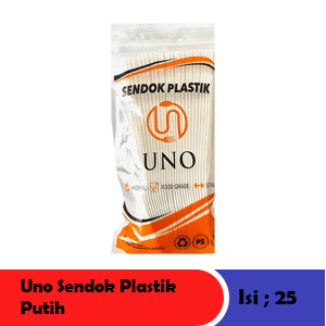 UNO SENDOK PLASTIK 25'S PUTIH PCK 