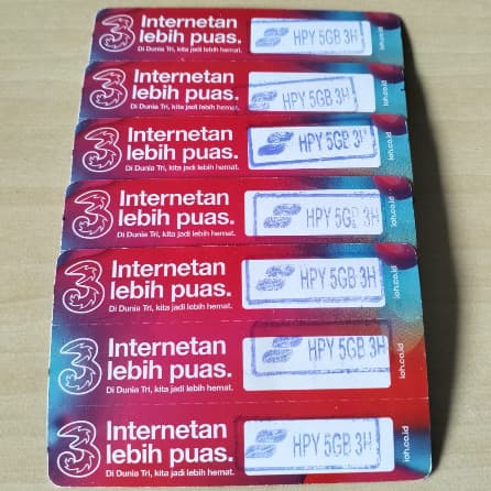 Voucher Tri Happy 8gb 3h / 5gb 3h lama