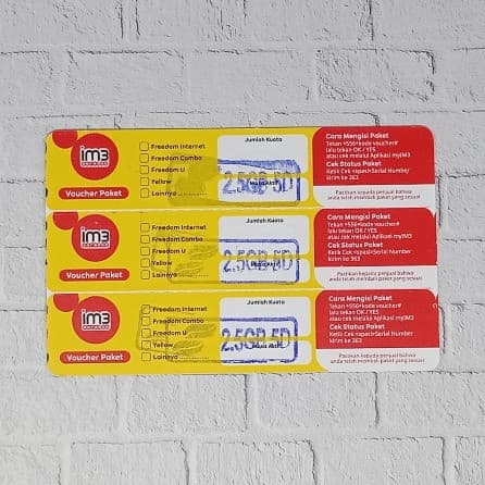 Voucher Indosat FIH 2.5gb 5h Ori Del
