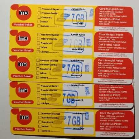 Voucher Indosat Freedom Internet 7GB New