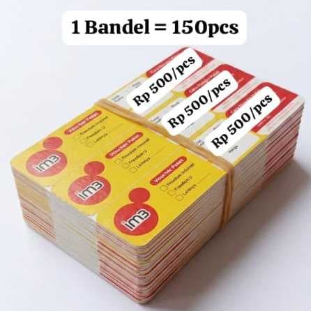 Voucher Indosat Zero 1 Bendel / 150pcs