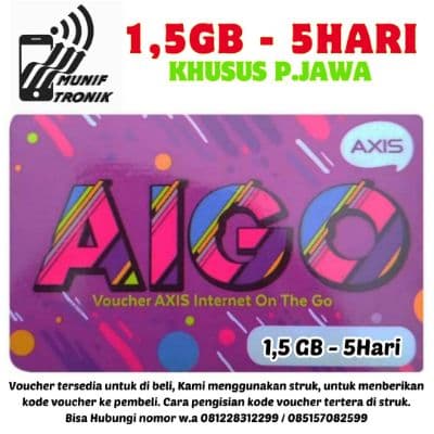 Voucher internet Axis Aigo satu setengah GIGA