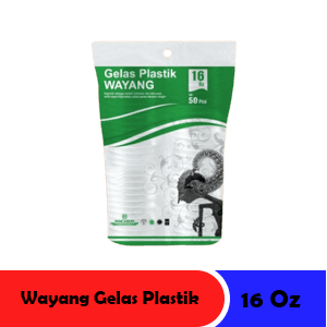 WAYANG GELAS PLASTIK  PCK 16OZ