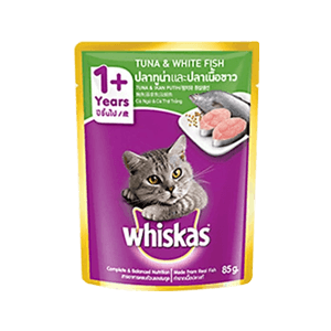 WHISKAS CAT FOOD TUNA&WHITE FISH PCK 85/80g