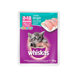 WHISKAS JUNIOR CAT FOOD KITTEN TUNA PCK 85/80g