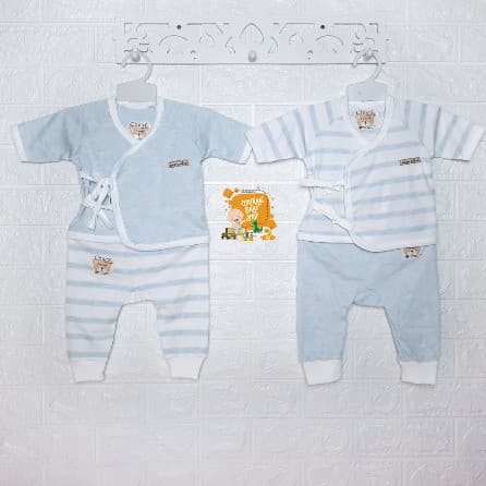 CHIYO 2pcs Setelan Baju Kimono & Celana Panjang Buka Kaki Mix & Match Size New Born (0 - 3 Bulan)