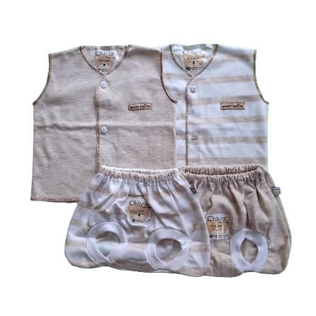 CHIYO 2pcs Setelan Baju Kutung & Celana Pop Mix & Match Size New Born & S (0 - 8 Bulan)