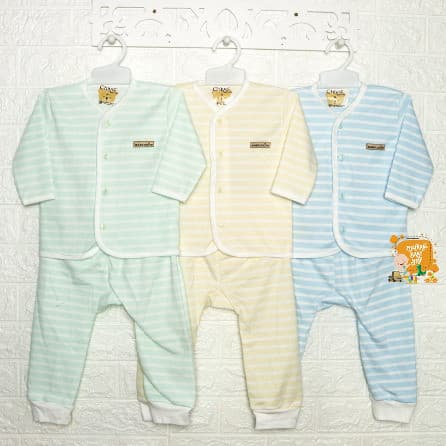 CHIYO Setelan Baju Panjang Kancing Depan BIS & Celana Panjang size S M L (4 - 36 Bulan)
