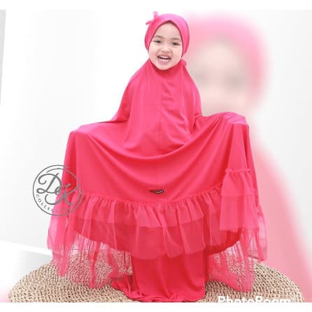 Mukena Sabina Allsize / Mukena Anak Dengan Aksen Tile & Pita Lucu 3 - 6 Tahun