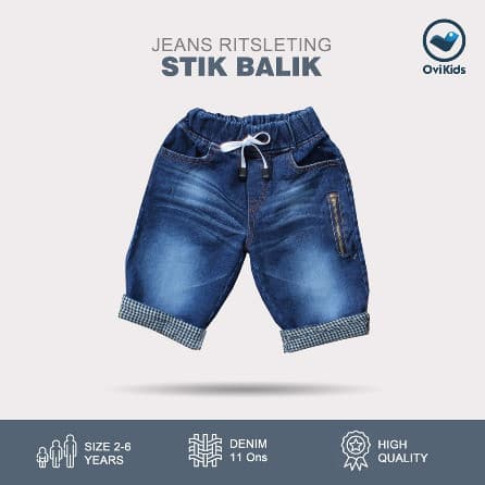 OVIKIDS - Celana Anak 7/8 Ritsleting Stik Balik Laki-Laki (2 - 6 Tahun)