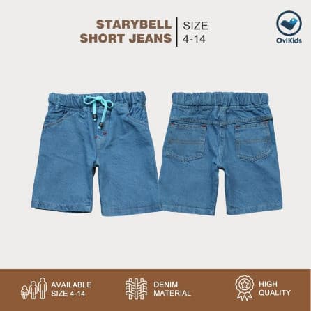 OVIKIDS - Celana Anak Laki Laki / Celana Jeans Pendek Starybell (Size 4 - 14)