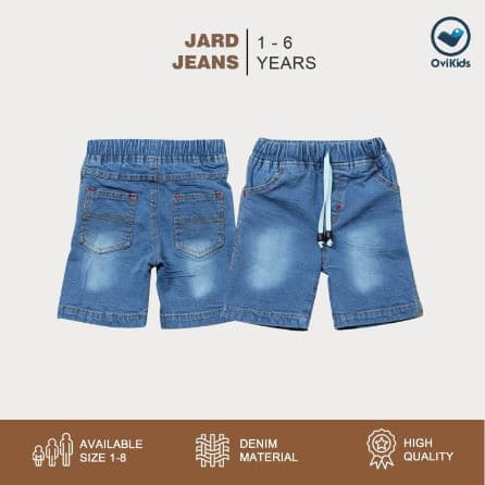 OVIKIDS - Celana Anak Laki-Laki Perempuan / Jeans Pendek Unisex Jaard (1 - 6 Tahun)