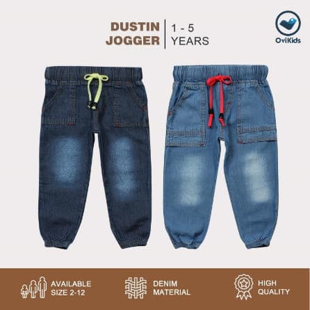 OVIKIDS - Celana Anak Panjang Laki-Laki / Jeans Jogger Anak Dustin (12 Bulan - 6 Tahun)