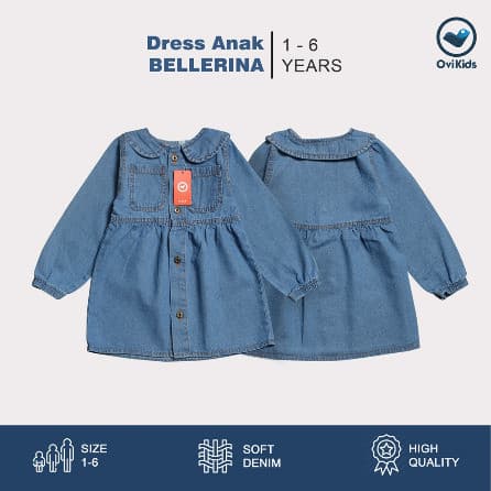 OVIKIDS COMFY JEANS - Dress Anak Joly Joly / Atasan Bellerina (1 - 6 Tahun)