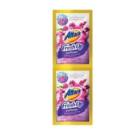 Pelembut & Pewangi Pakaian Kao Attack Fresh Up Dazzling Liilac Isi 6 Sct 20mL