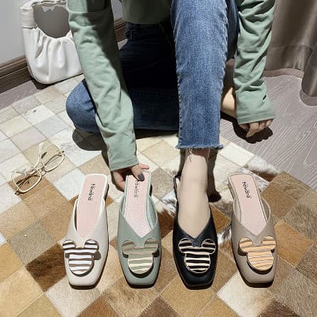 Sepatu Fashion Flat Tawana Mickey / Flat Jelly Shoes Wanita Mickey Import