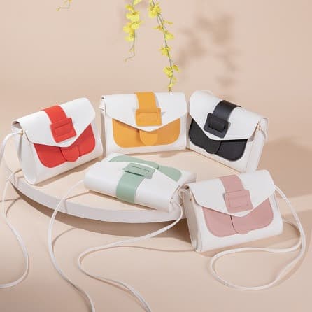 Tas Slempang Warna Putih Model Belt Bicolor 2 Kombinasi Warna TAS029