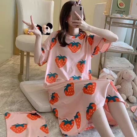 TG1354 Daster Import Wanita Di Bawah Lutut / Daster Lucu / Daster Kekinian