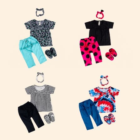 True Set - Setelan Bayi HeadBand & Sendal By Little Koda 4 In 1 Set 3 - 15 Bulan Versi 2 B