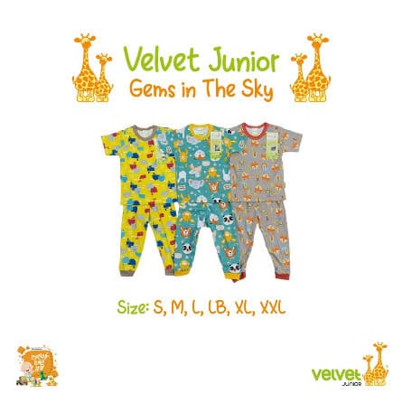 Velvet Junior Setelan Oblong Pendek Celana Panjang Size S M L LB XL XXL
